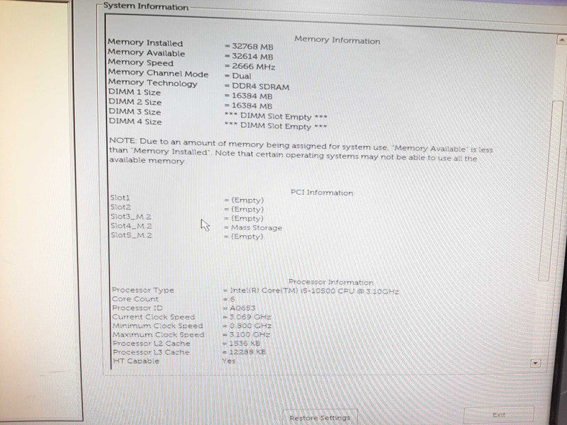 Dell OptiPlex 7080 SFF Desktop i5-10500 3.1GHz 32GB DDR4 256GB SSD