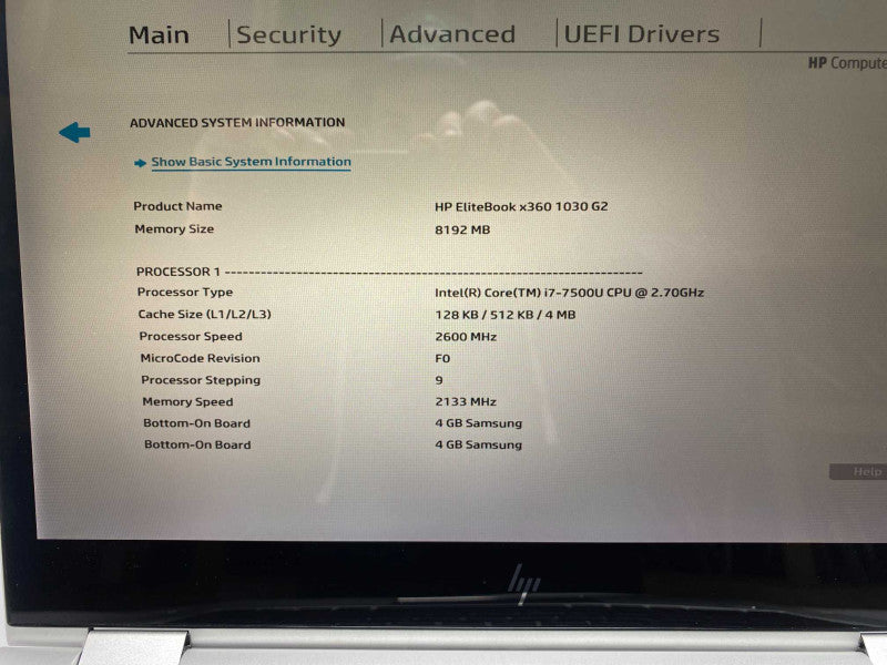 13\\" HP EliteBook  x360 1030 G2 with i7-7500U CPU 8GB RAM & 256GB SSD Storage  -