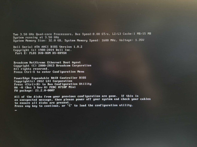 Dell PE R720, 2x Xeon E5-2637v2 3.5GHz, 32GB, 2x PSU, H710p Mini, 16x 2.5\\" Bay _