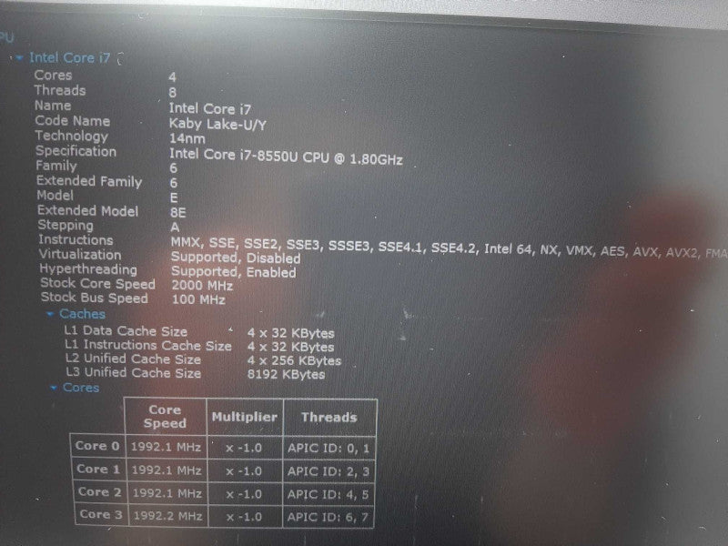 Lenovo ThinkPad E580 15.6\\" i7-8550U @ 1.8GHz 8GB DDR4 500GB SSD $
