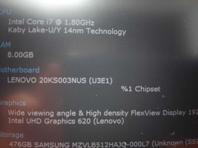 Lenovo ThinkPad E580 15.6\\" i7-8550U @ 1.8GHz 8GB DDR4 500GB SSD $