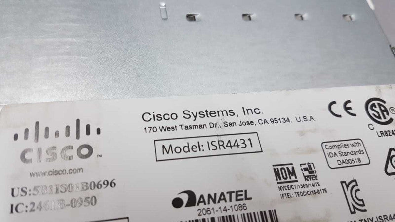 Cisco ISR4431/K9 integrated service router - no modules - 1x PSU - Fact Reset #