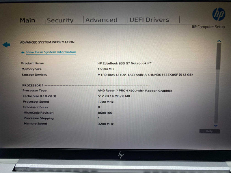 13" HP EliteBook 835 G7 with AMD Ryzen PRO 7 4750U CPU 16GB RAM & 512GB NVMe -