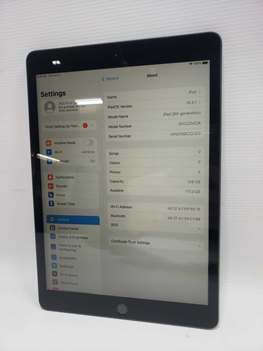 Apple iPad 8th Generation 128GB Space Gray WiFi  )