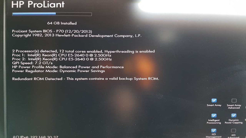 HP Proliant DL380P Gen8 2x Xeon E5-2640 @ 2.50ghz / 64gb ram / P420i Ctrl # #