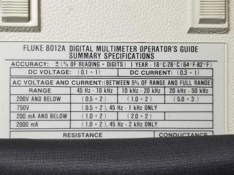 Fluke 8012A Digital Multimeter Powers Up Untested No Cord Included _