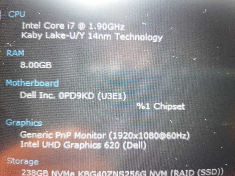 Dell Latitude 5400 14\\" Intel i5-8365U @ 1.60GHz 8GB DDR4 256GB NVme READ $