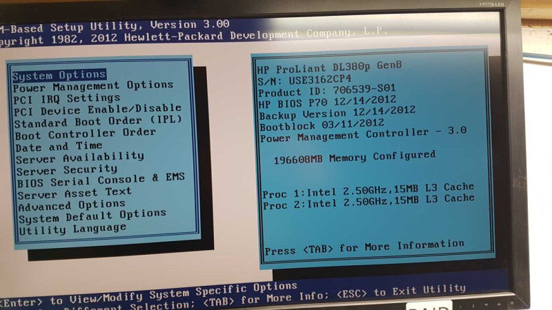 HP Proliant DL380P Gen8 2x Xeon E5-2640 @ 2.50ghz / 192gb ram / P420i Ctrl # #