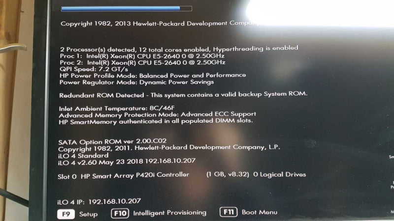 HP proliant DL380p Gen8 2x Xeon E5-2640 @ 2.50ghz / 192gb ram / P420i Ctrl #