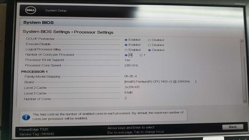 Dell Poweredge T320 Pentium 1403 V2 @ 2.60ghz / 32gb ram / H310 Raid Ctrl #