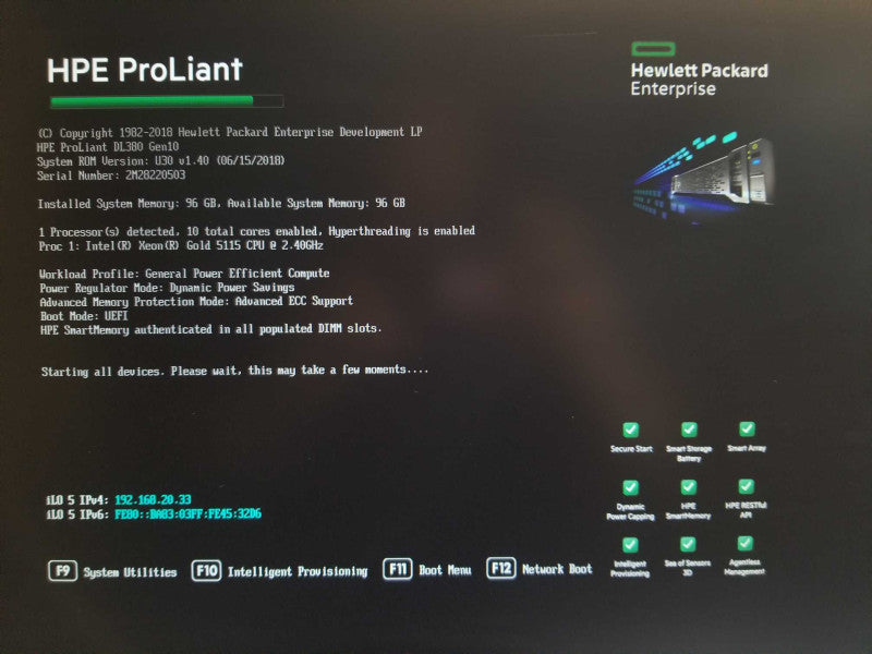 HP Proliant DL380 G10, Xeon Gold 5115 2.4GHz, 96GB P408i-a SR G10, 2x PSU 2.5\\" _