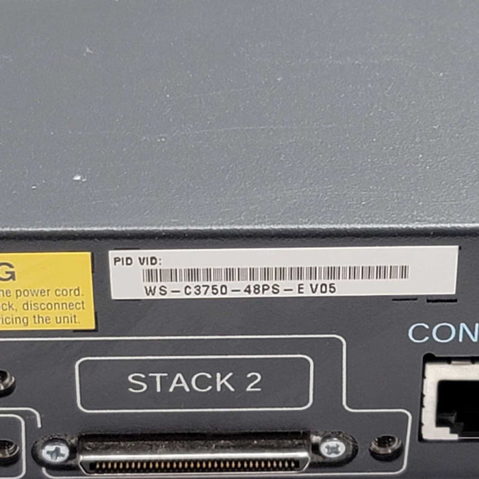 Cisco WS-C3750-48PS-E 3750 48 Ethernet Ports v05 PoE Switch =