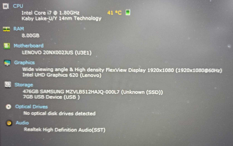 Lenovo T490s 14\\" Core i7-8565U @ 1.8GHz 8GB DDR4 250GB SSD [Touchscreen] (