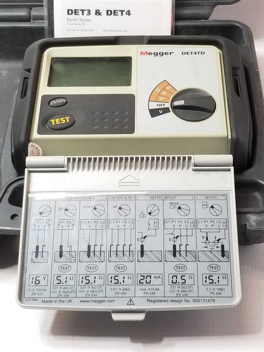 Megger DET4TD2 Earth Ground Resistance Tester, Read _