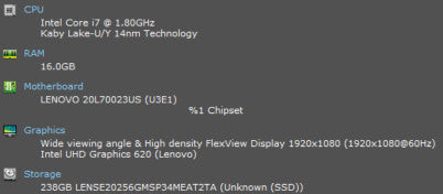 Lenovo ThinkPad T480S 14\\" FHD Quad Core i7-8550U 1.90GHz 256GB SSD 16GB RAM =