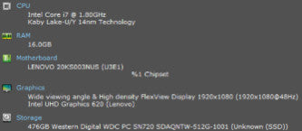 Lenovo ThinkPad E580 15\\" laptop i7-8550U @1.80GHz 16GB RAM, 512GB M.2 SSD =