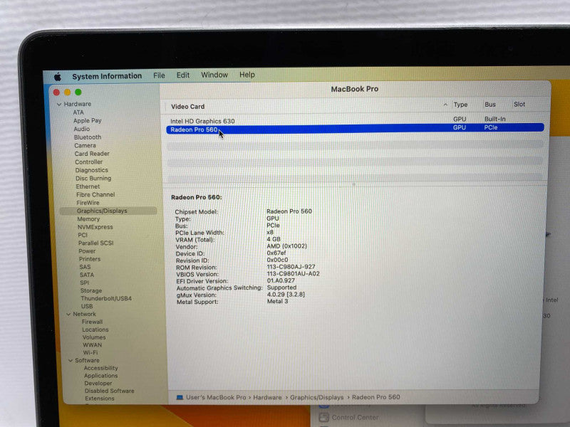 2017 MacBook Pro 15-inch TouchBar with Intel i7 CPU 16GB RAM & 500GB Storage  -