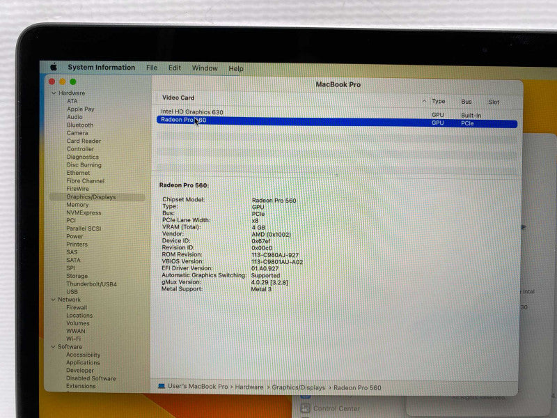 2017 Macbook Pro 15-inch TouchBar with Intel i7 CPU 16GB RAM & 500GB Storage -