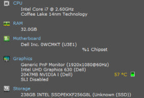 Dell Latitude 5491 i7-8850H @2.60GHz, 32GB RAM, 256GB SSD  =