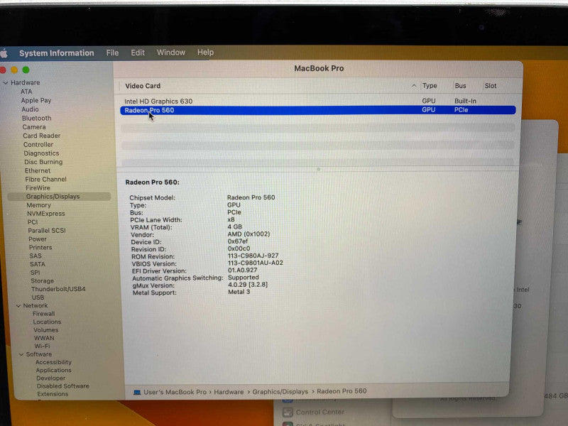 2017 MacBook Pro 15-inch TouchBar with Intel i7 CPU 16GB RAM & 500GB READ  -