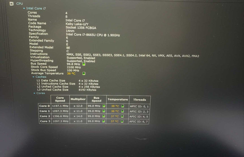 Dell Latitude 5500 i7-8665U 1.9GHz 16GB RAM 256GB M.2 SSD )