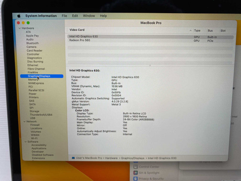 MacBook Pro 15-inch 2017 TouchBar with Intel i7 CPU 16GB RAM & 500GB Storage READ  -