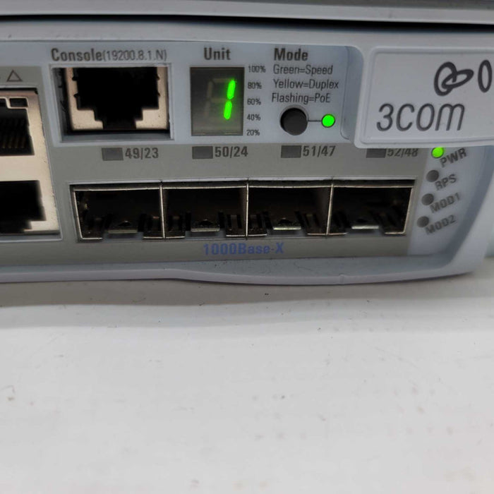 3COM 3CR17772-91 4500G PWR 48 Port Gigabit PoE Managed Network Switch =