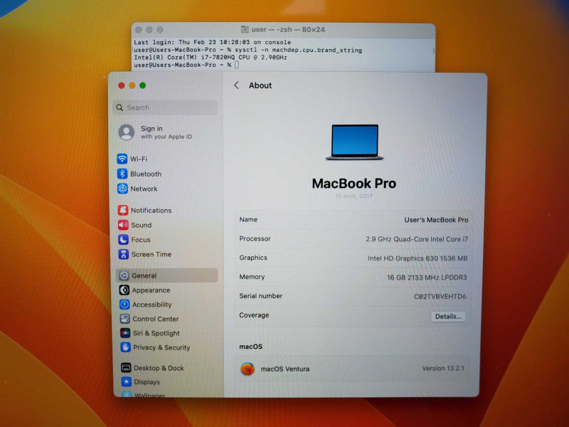 Macbook Pro 2017 15\\" Core i7-7820HQ @ 2.9GHz 16GB DDR3 500GB SSD Radeon Pro 560 4GB (