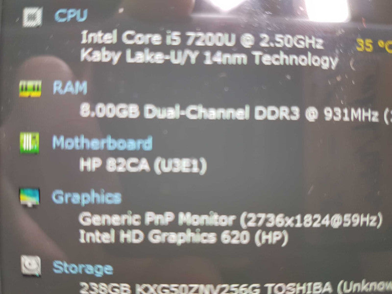 HP Elite X2 Tablet i5-7200u @ 2.50ghz  / 8gb ram / 256gb / READ #