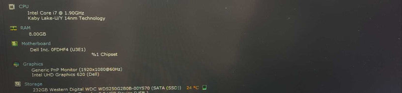 Dell Latitude 5490 14\\" Core i7-8650U 1.90GHz 8GB RAM 250 GB SSD )