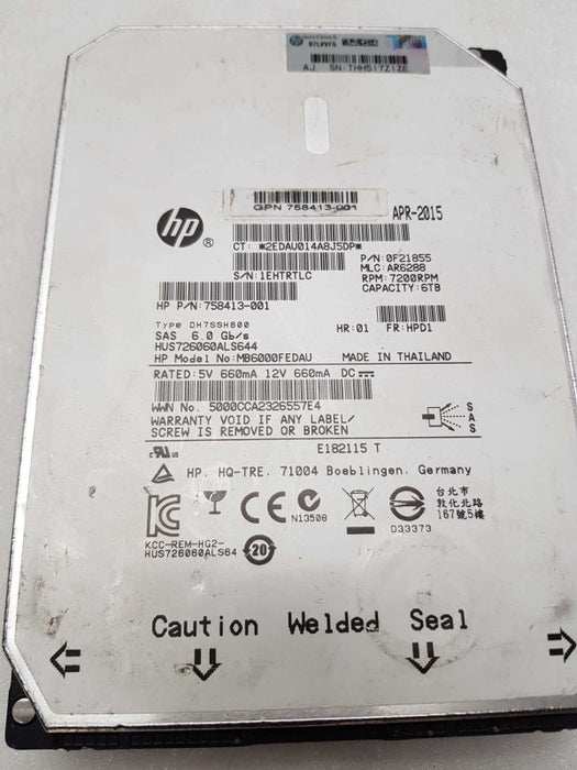 6TB 3.5\\" SAS HDD Mixed Brands 7.2K 6GBPS- QTY