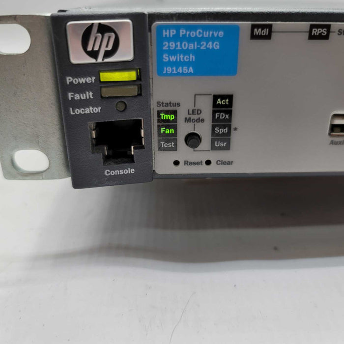 HP ProCurve 2910al-24G 24 Port Network Switch J9145A /w Rack Mount Ears =