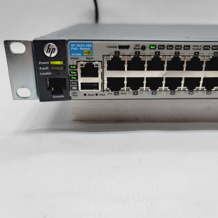 HP 2920-48G-POE+ J9729A 48-Ports Ethernet Switch W/ 1 PSU =