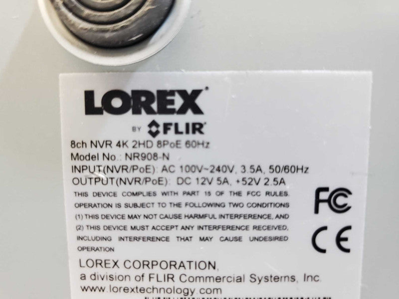 Lorex NR900 Series NR908-N 4K 8 Channel NVR (