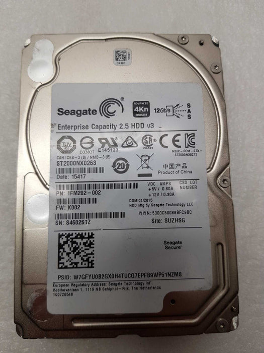 2TB 2.5\\" SAS HDD Mixed Brands 7.2K 12GBPS- QTY