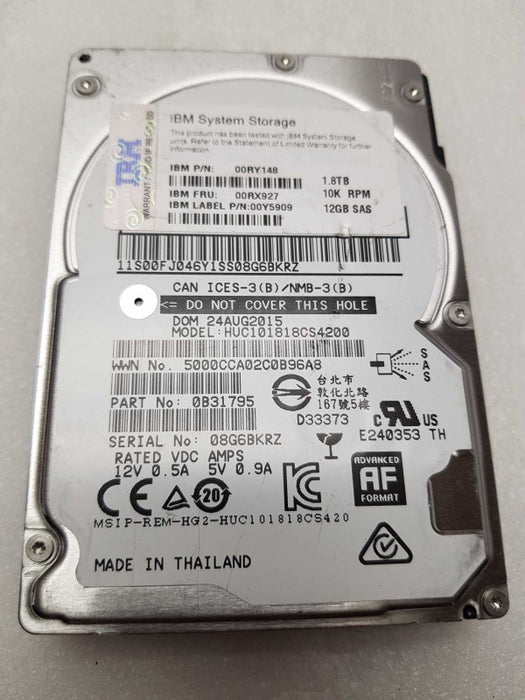1.8TB 2.5\\" SAS HDD Mixed Brands 10K 12GBPS- QTY