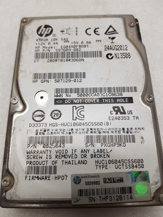450GB 2.5\\" SAS HDD Mixed Brands 10K 6GBPS- QTY