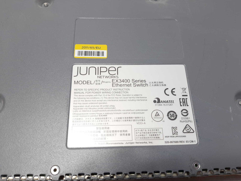 Juniper Networks EX3400-48T Ethernet Switch 48-Port 10GbE SFP+ 2x 40GBE QSFP+ $