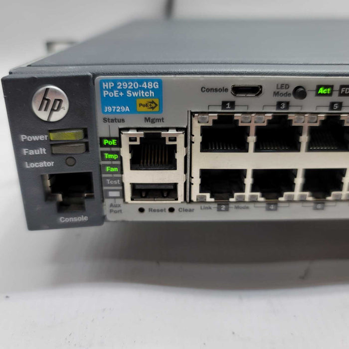 HP ProCurve 2920-48G-PoE+ 48 Port PoE+ Gigabit Ethernet Switch Layer 3 J9729A =