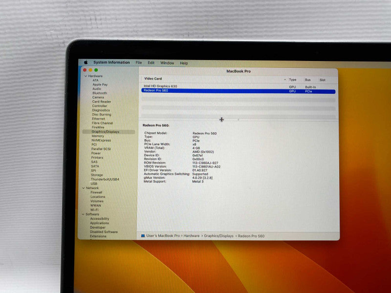 2017 MacBook Pro 15-inch TouchBar with Intel i7 CPU 16GB RAM & 500GB READ -