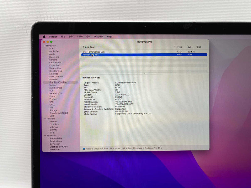 2016 MacBook Pro 15-inch TouchBar with i7 CPU 16GB RAM & 500GB Storage  -