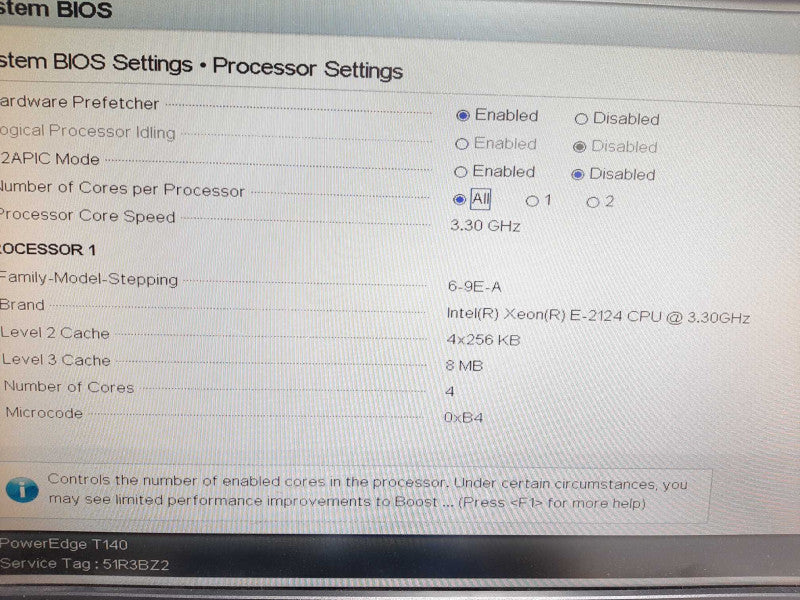 Dell EMC PowerEdge T140 Xeon(R) E-2124 @ 3.3GHz 16 GB DDR4 S140 No HDD $