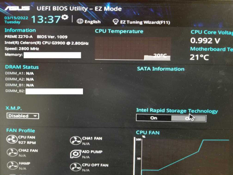 ASUS PRIME Z270-A Motherboard w/ G3900 @ 2.8GHz, 0GB RAM |