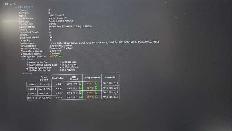 Lenovo ThinkPad E580 i7-8550U @ 1.80GHz 8GB RAM 256GB M.2 SSD *READ* )