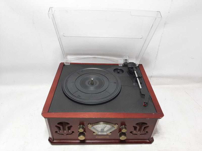 Sylvania SRCD838 5-in-1 Compact CD Shelf System - Radio Aux Cassette Phono $