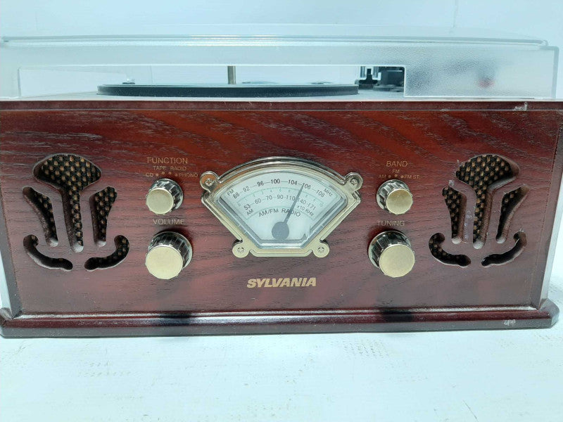 Sylvania SRCD838 5-in-1 Compact CD Shelf System - Radio Aux Cassette Phono $