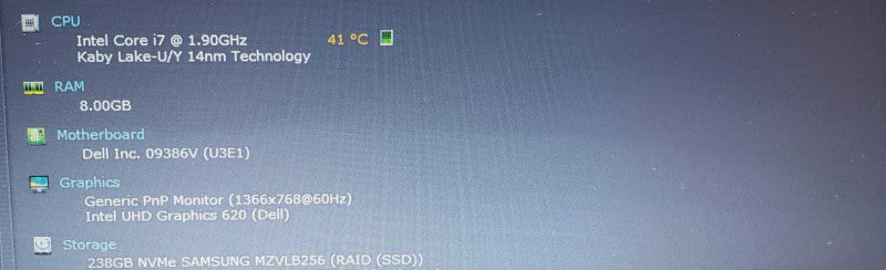 Dell Latitude 7290 | i7-8650U | 8GB RAM | 250GB SSD | )