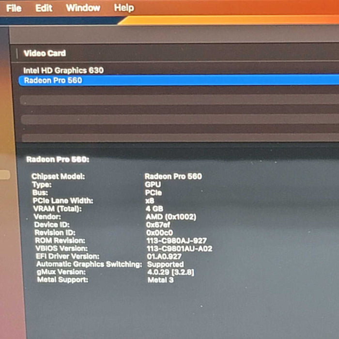 2017 MacBook Pro 15-inch TouchBar with Intel i7 CPU 16GB RAM & 500GB Storage =