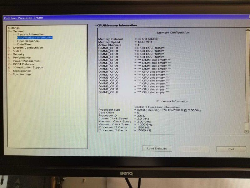 Dell T7600 WS, 1x Xeon E5-2620 2.0Ghz 6C, 32GB RAM, Quadro 4000, PERC H310 _