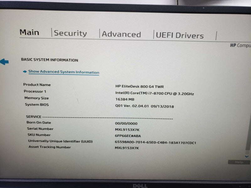 HP EliteDesk 800 G4 Core i7-8700 @ 3.20GHz 16GB RAM )